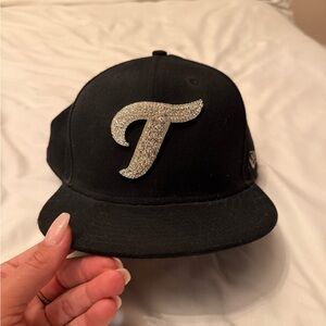 New Era Black Cap with Blue Size Labels